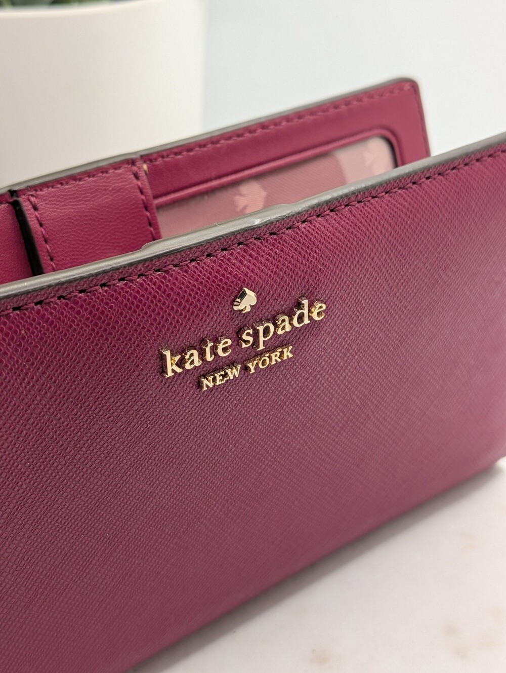 kate spade New York Magenta Saffiano Leather Continental Wallet - Picture 6 of 6